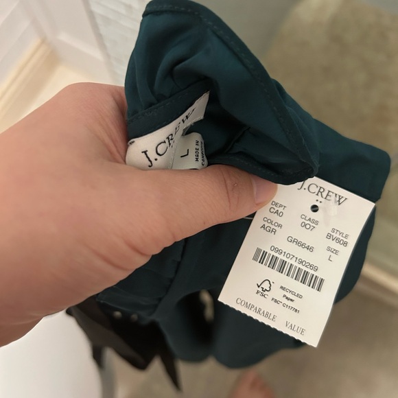 NWT JCrew Ruffleneck Bow Back Top, size L - Picture 6 of 6